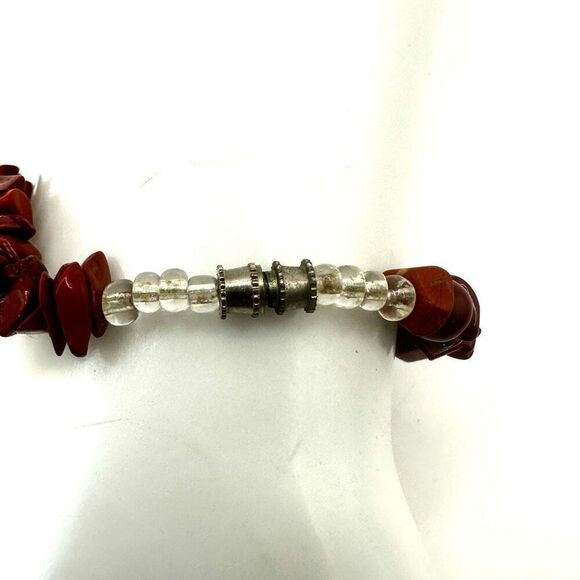 Red jasper chip beaded bracelet - Picture 3 of 8